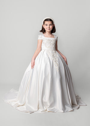 Classic Satin Grace – Holy Communion Dress