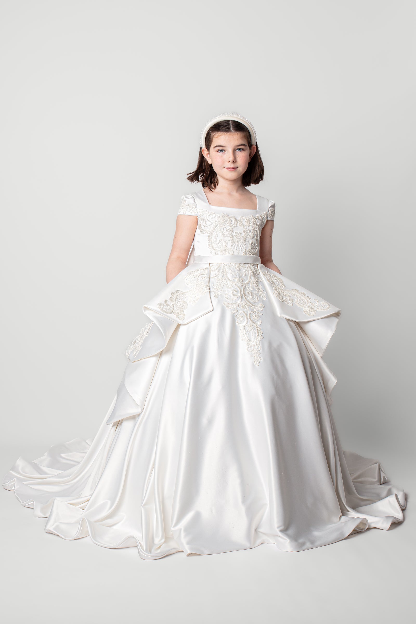 Classic Satin Grace – Holy Communion Dress